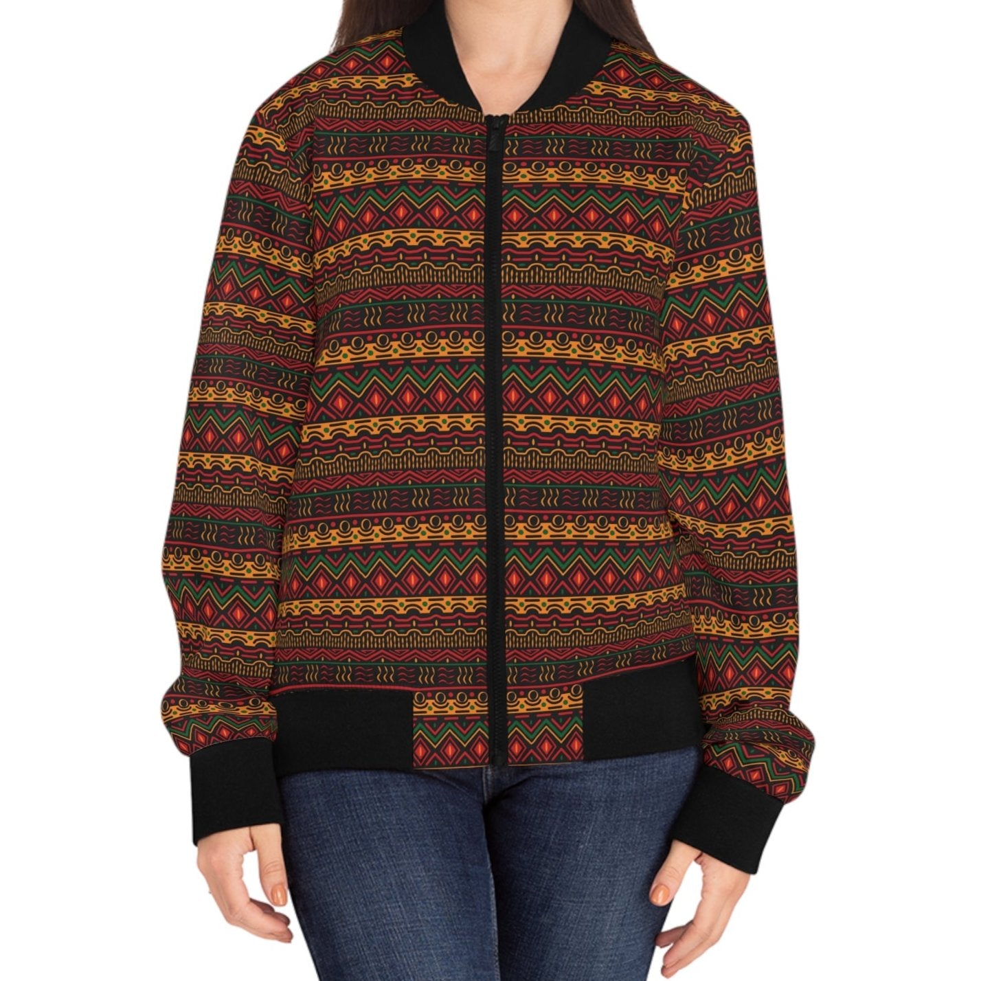 Women's Bomber Jacket - Kente Essence