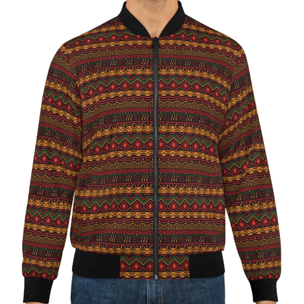 Men's Bomber Jacket - Kente Essence